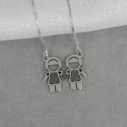 GARGANTILHA DUAS FILHAS MENINAS